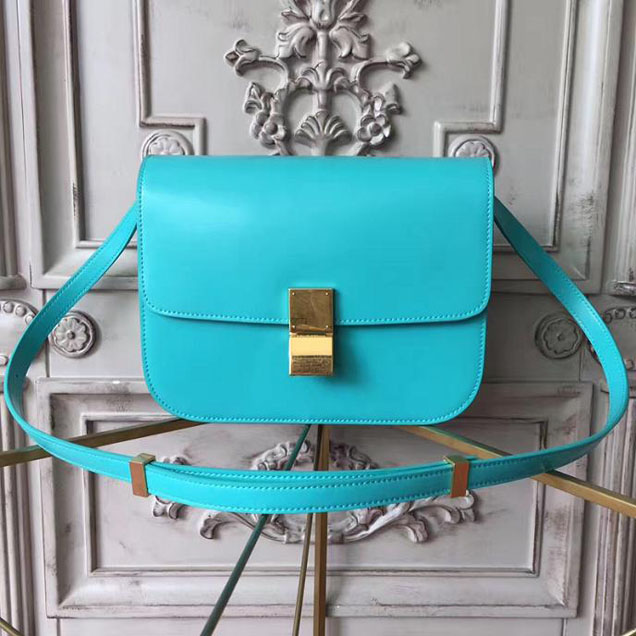 Celine Classic Box 23cm Bag Smooth Calfskin Pre-Fall 2017 Bag Collection Turquoise