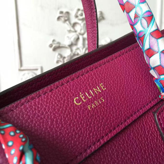 Celine Micro Luggage 26cm Bag Baby Drummed Calfskin Spring 2017 Collection Magenta