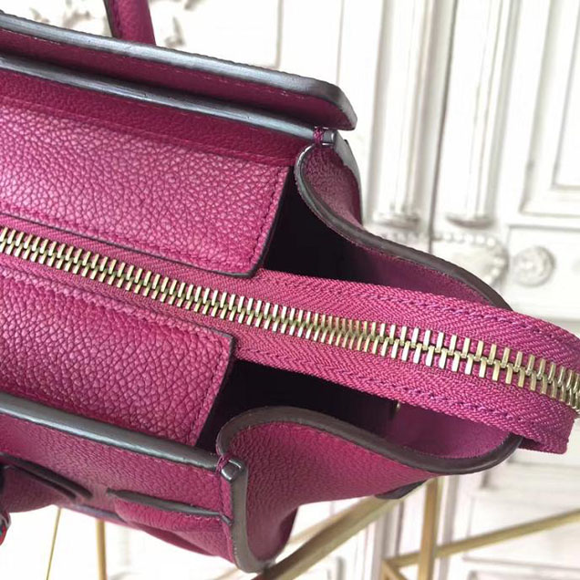 Celine Micro Luggage 26cm Bag Baby Drummed Calfskin Spring 2017 Collection Magenta