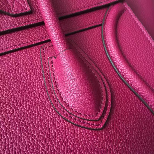 Celine Micro Luggage 26cm Bag Baby Drummed Calfskin Spring 2017 Collection Magenta