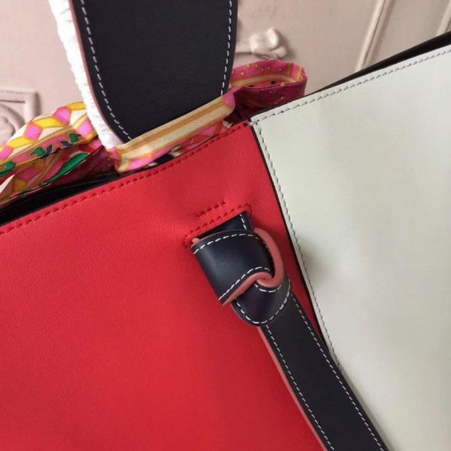 Celine Twisted Cabas Bag Calfskin Leather Fall Winter 2017 Collection Jade Bright Red