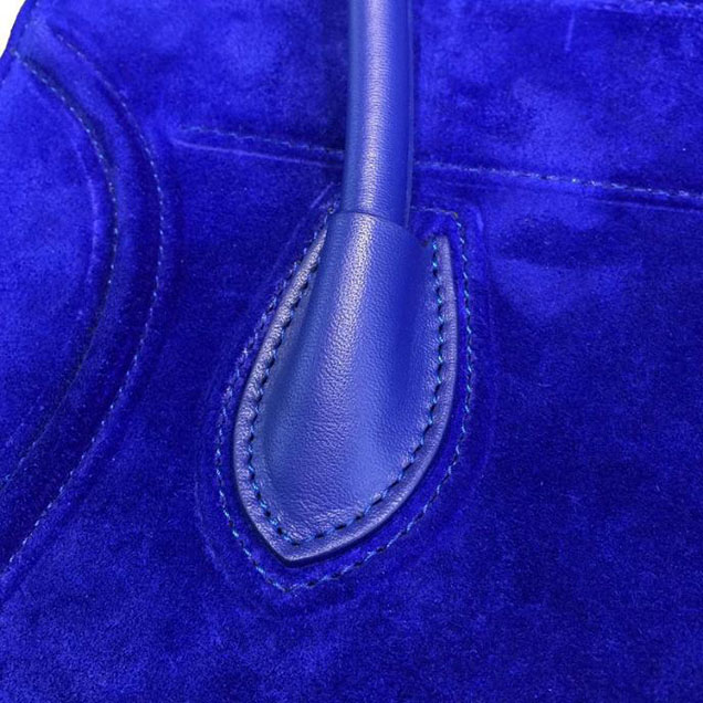 Celine Phantom Luggage Tote Suede Calfskin Leather Fall Winter 2016 Collection Blue