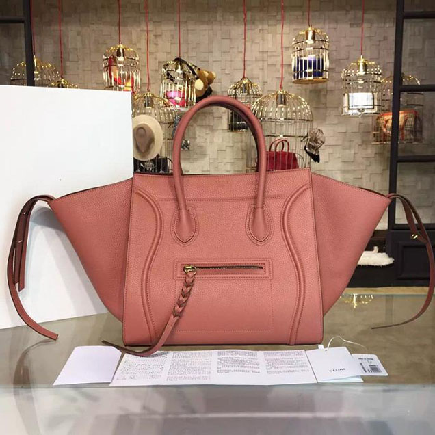 Celine Phantom Luggage Tote Suede Calfskin Leather Fall Winter 2016 Collection Rose Pink