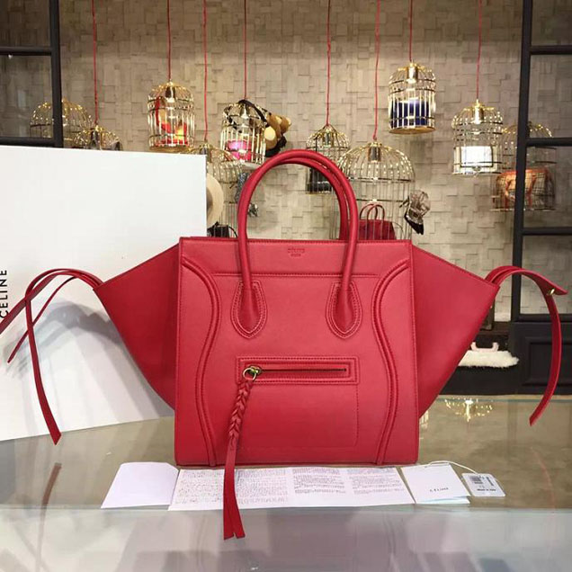 Celine Phantom Luggage Tote Calfskin Leather Fall Winter 2016 Collection Red