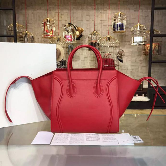 Celine Phantom Luggage Tote Calfskin Leather Fall Winter 2016 Collection Red