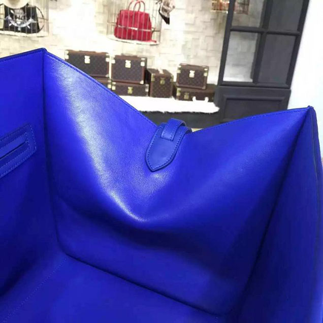 Celine Phantom Luggage Tote Suede Calfskin Leather Fall Winter 2016 Collection Electric Blue