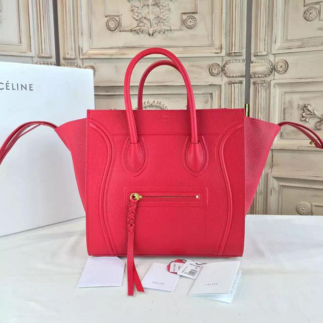 Celine Phantom Luggage Tote Calfskin Leather Fall Winter 2016 Collection Rose Red