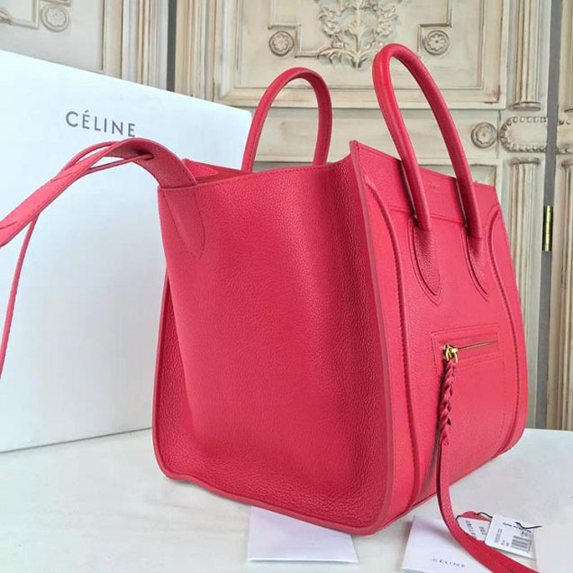Celine Phantom Luggage Tote Calfskin Leather Fall Winter 2016 Collection Rose Red