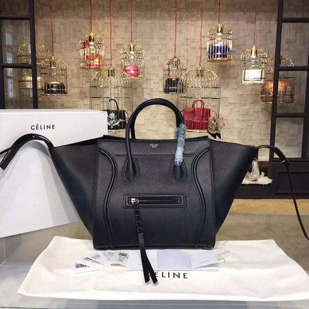 Celine Phantom Luggage Tote Calfskin Leather Fall Winter 2016 Collection Black