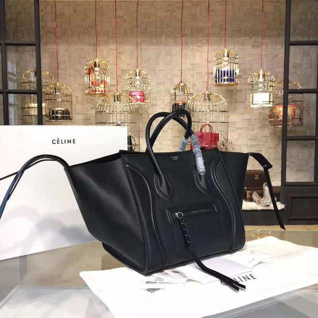 Celine Phantom Luggage Tote Calfskin Leather Fall Winter 2016 Collection Black