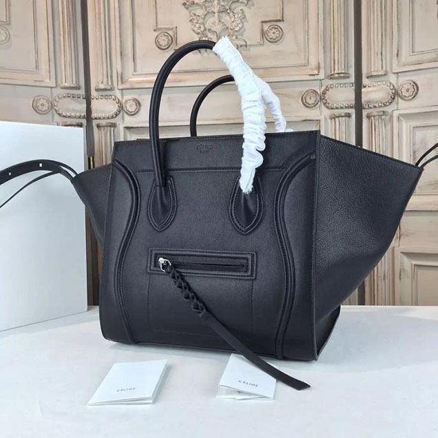 Celine Phantom Luggage Tote Grained Calfskin Leather Fall Winter 2016 Collection Black