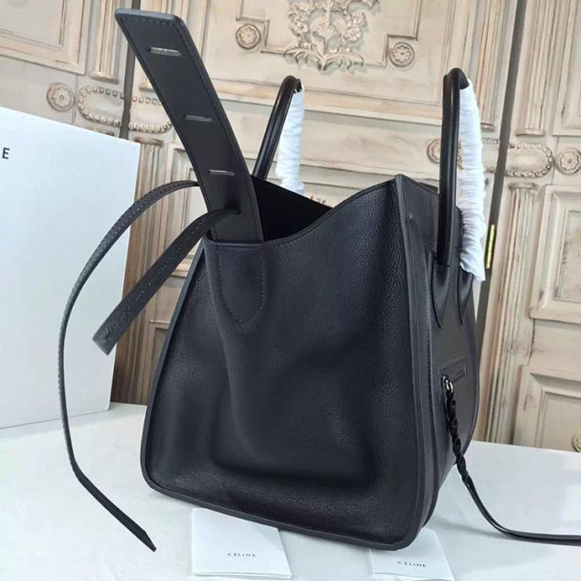 Celine Phantom Luggage Tote Grained Calfskin Leather Fall Winter 2016 Collection Black