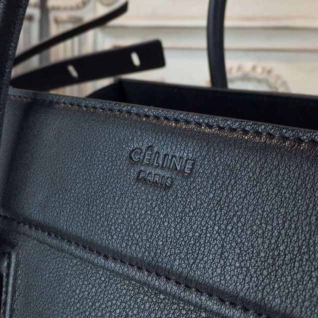 Celine Phantom Luggage Tote Grained Calfskin Leather Fall Winter 2016 Collection Black