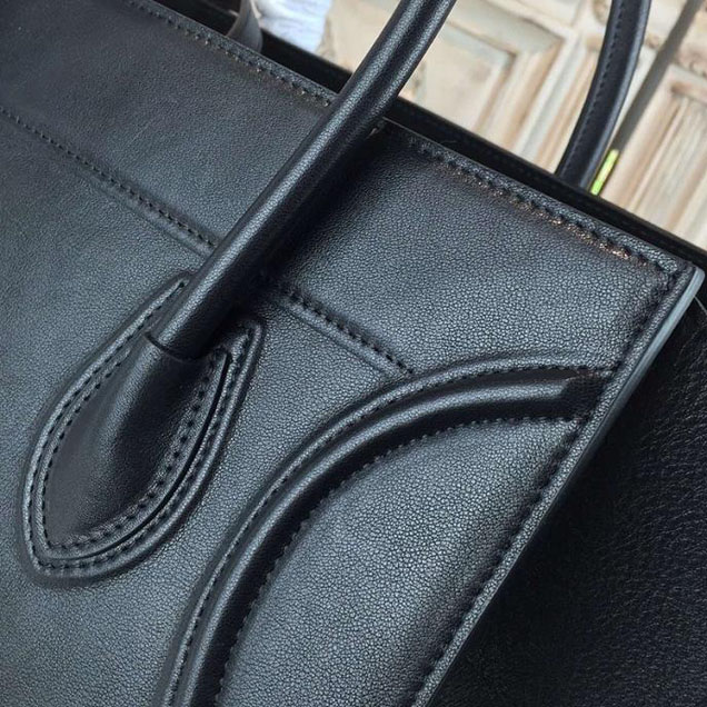 Celine Phantom Luggage Tote Grained Calfskin Leather Fall Winter 2016 Collection Black