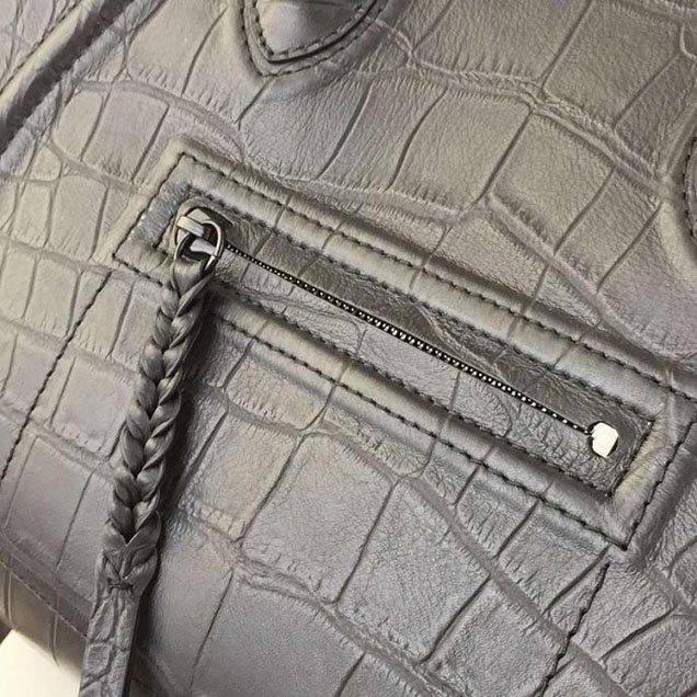 Celine Phantom Luggage Tote Crocodile Stamp Calfskin Leather Fall Winter 2017 Collection Black