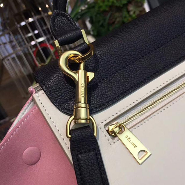 Celine Small Trapeze Bag 26cm Black White Pink