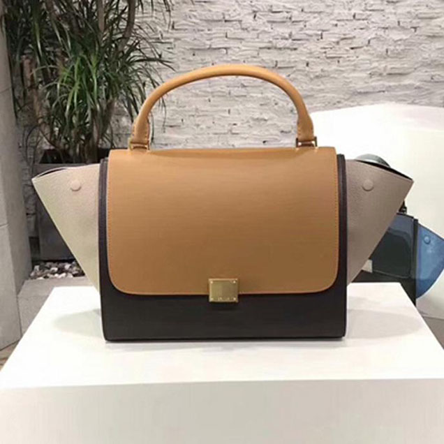 Celine Small Trapeze Bag 26cm Camel Coffee Beige