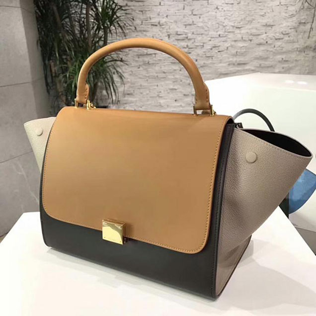 Celine Small Trapeze Bag 26cm Camel Coffee Beige