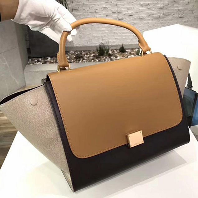 Celine Small Trapeze Bag 26cm Camel Coffee Beige