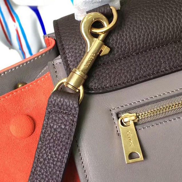 Celine Small Trapeze Bag 26cm Coffee Beige Orange