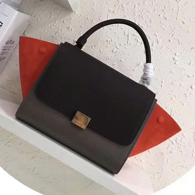 Celine Small Trapeze Bag 26cm Coffee Beige Orange