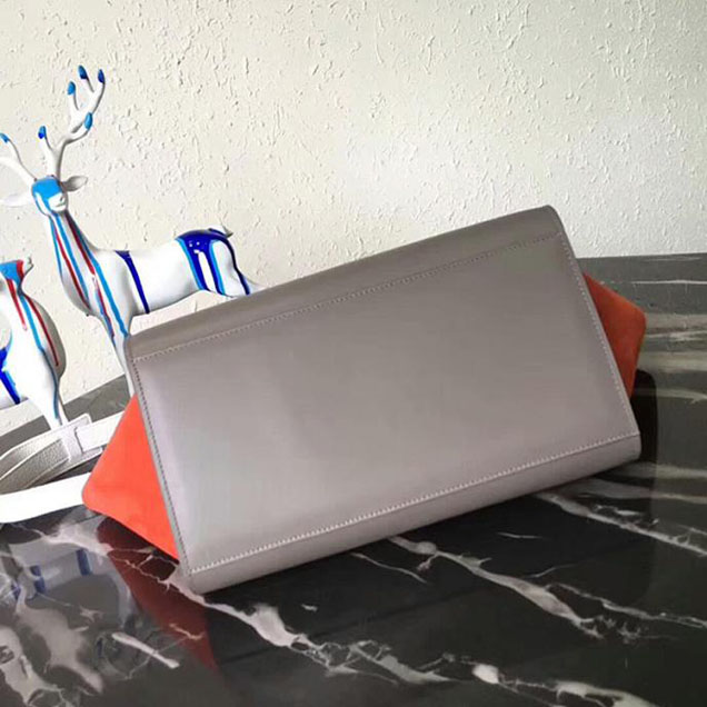 Celine Small Trapeze Bag 26cm White Beige Orange