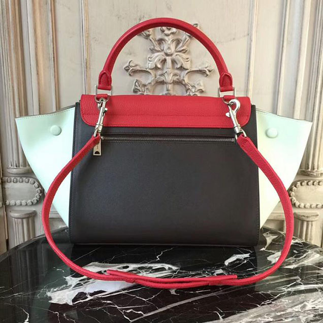 Celine Small Trapeze Bag 26cm Red Coffee White