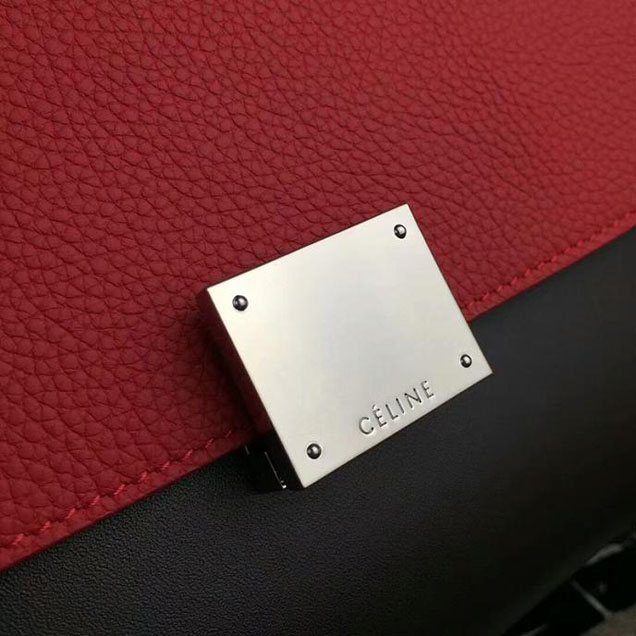 Celine Small Trapeze Bag 26cm Red Coffee White