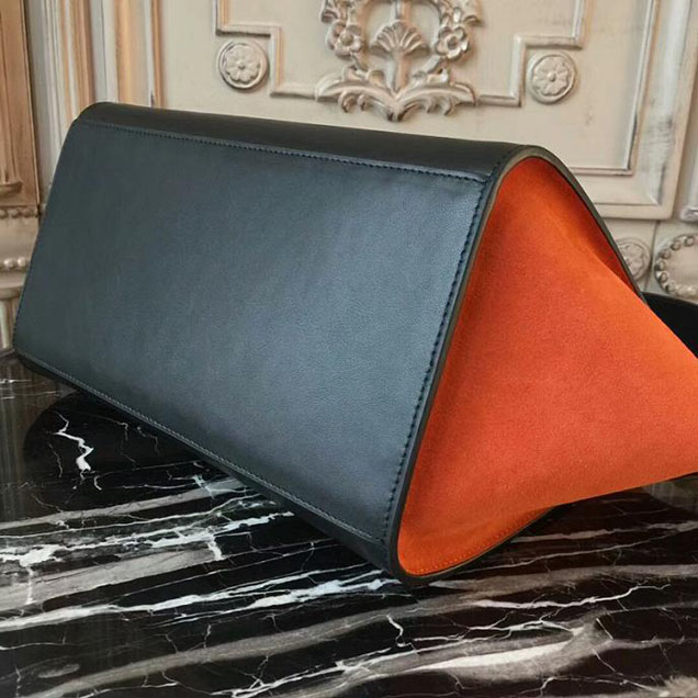 Celine Small Trapeze Bag 26cm White Black Orange