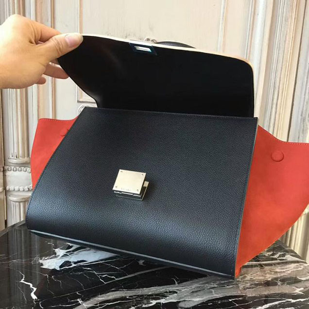 Celine Small Trapeze Bag 26cm Beige Black Red