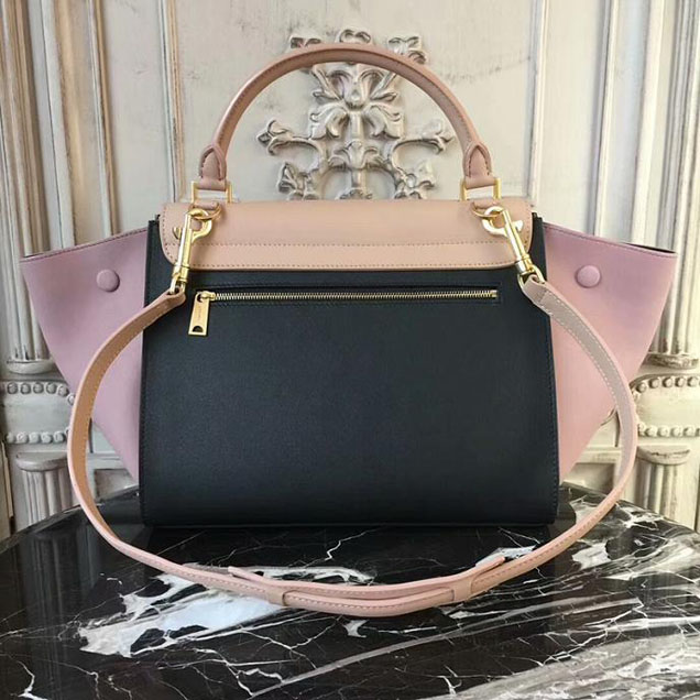 Celine Small Trapeze Bag 26cm Beige Black Pink