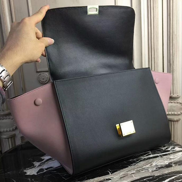 Celine Small Trapeze Bag 26cm Beige Black Pink