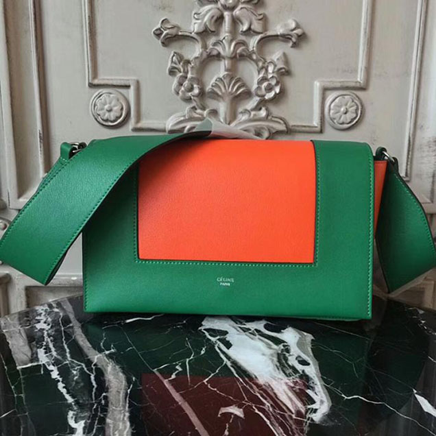 Celine Frame Bag 25cm Smooth Calfskin Pre-Fall 2017 Bag Collection Green Orange