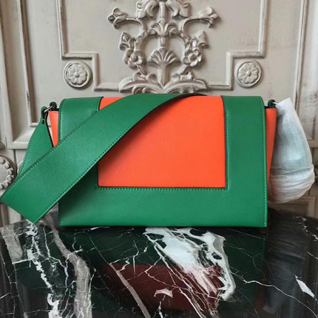 Celine Frame Bag 25cm Smooth Calfskin Pre-Fall 2017 Bag Collection Green Orange
