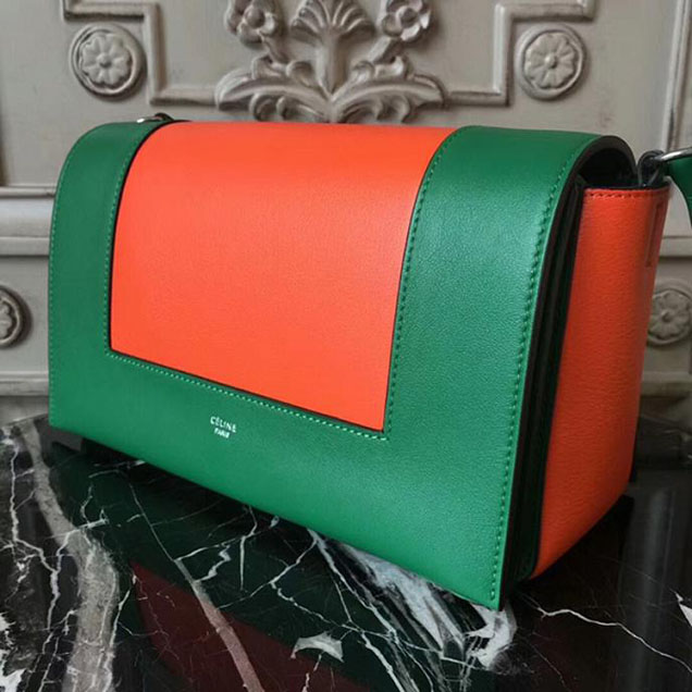 Celine Frame Bag 25cm Smooth Calfskin Pre-Fall 2017 Bag Collection Green Orange