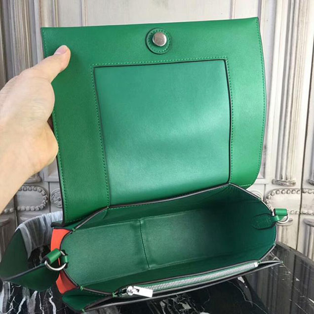 Celine Frame Bag 25cm Smooth Calfskin Pre-Fall 2017 Bag Collection Green Orange