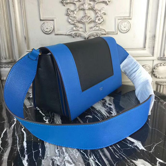 Celine Frame Bag 25cm Smooth Calfskin Pre-Fall 2017 Bag Collection Blue Black