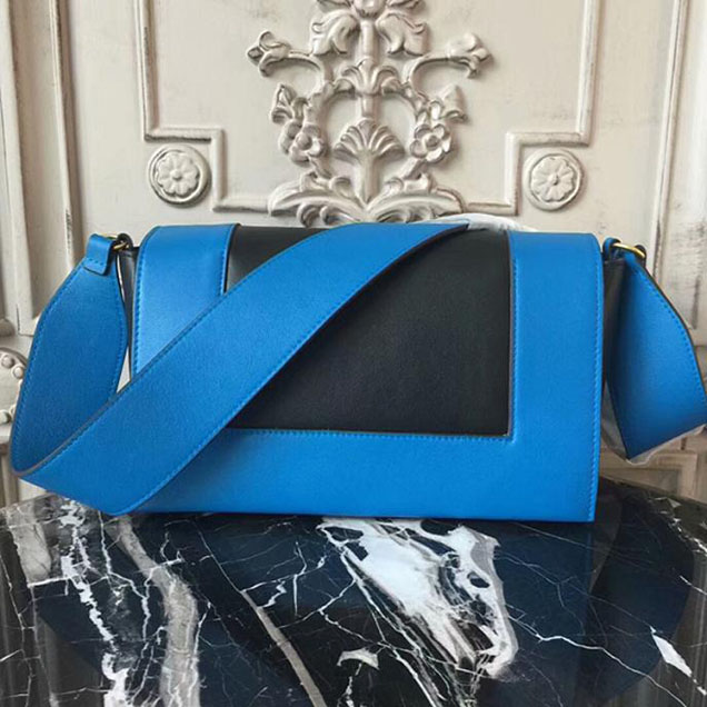 Celine Frame Bag 25cm Smooth Calfskin Pre-Fall 2017 Bag Collection Blue Black