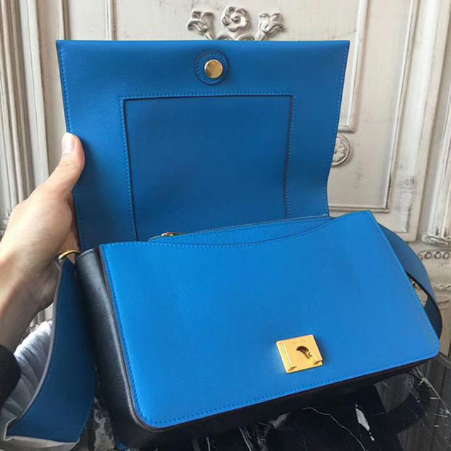 Celine Frame Bag 25cm Smooth Calfskin Pre-Fall 2017 Bag Collection Blue Black