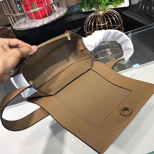 Celine Frame Bag 25cm Smooth Calfskin Pre-Fall 2017 Bag Collection Brown White