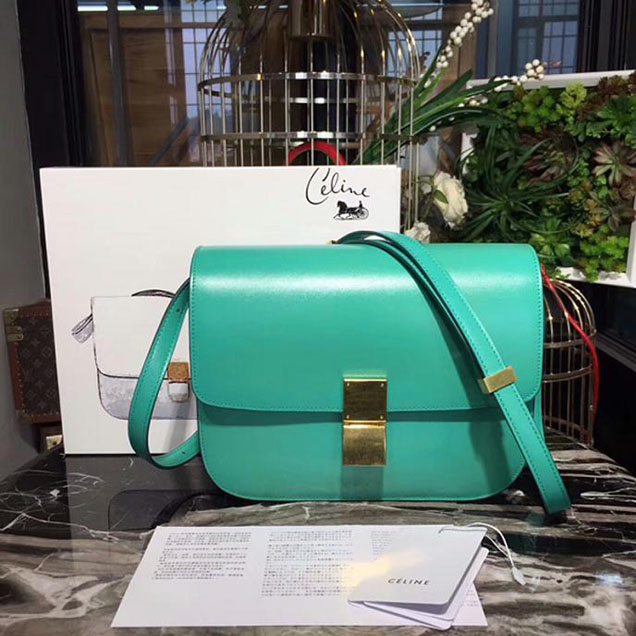 Celine Medium Classic Box Bag Turquoise