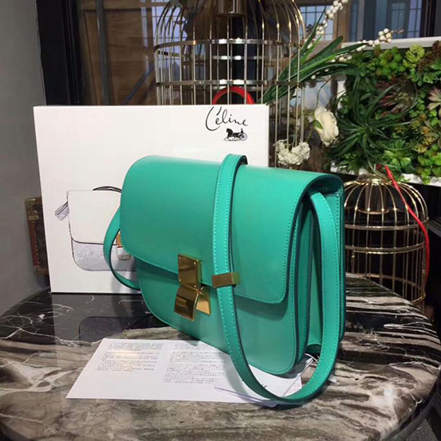 Celine Medium Classic Box Bag Turquoise