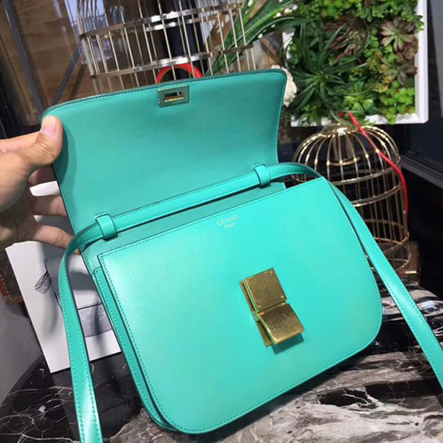 Celine Medium Classic Box Bag Turquoise
