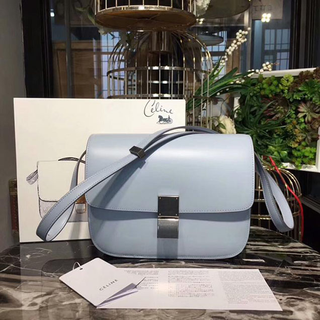 Celine Medium Classic Box Bag Sky Blue