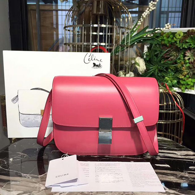 Celine Medium Classic Box Bag Rose Carmine