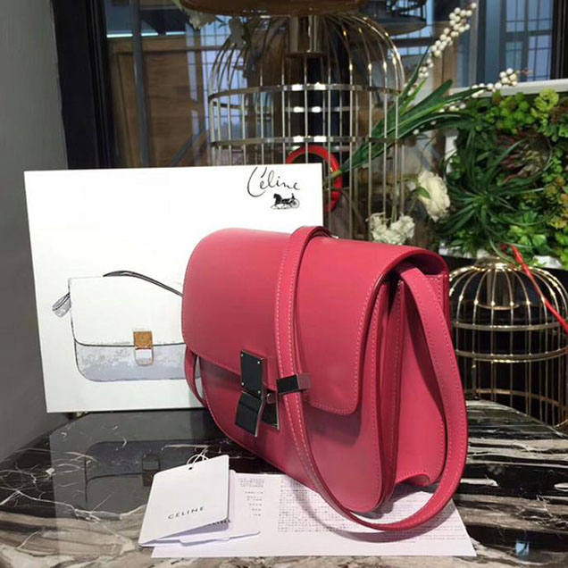 Celine Medium Classic Box Bag Rose Carmine