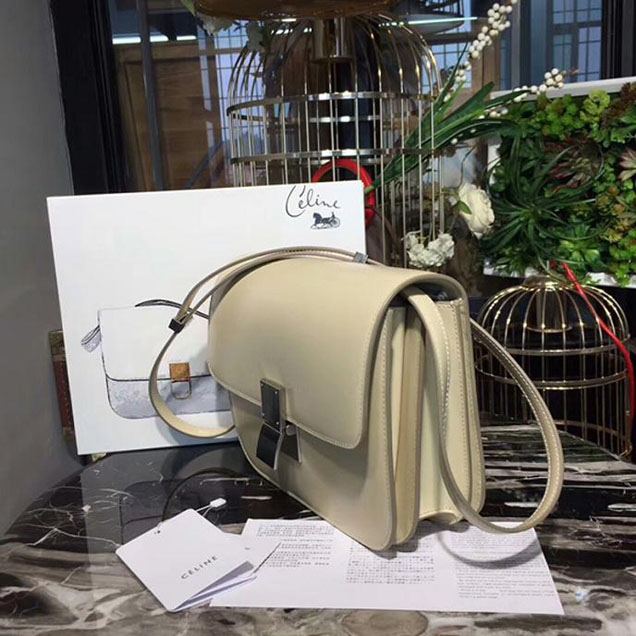 Celine Medium Classic Box Bag In Beige