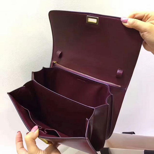 Celine Medium Classic Box Bag Burgundy