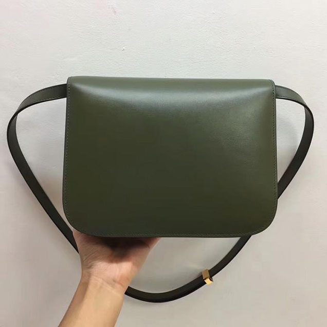 Celine Medium Classic Box Bag Dark Green