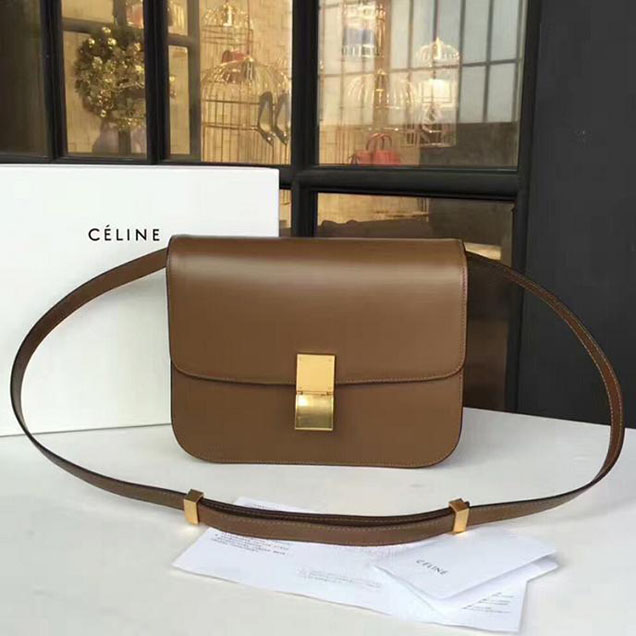 Celine Medium Classic Box Bag Brown